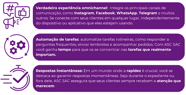 Utlize ASC e forneça um atendimento diferenciado e sempre presente para seus clientes.