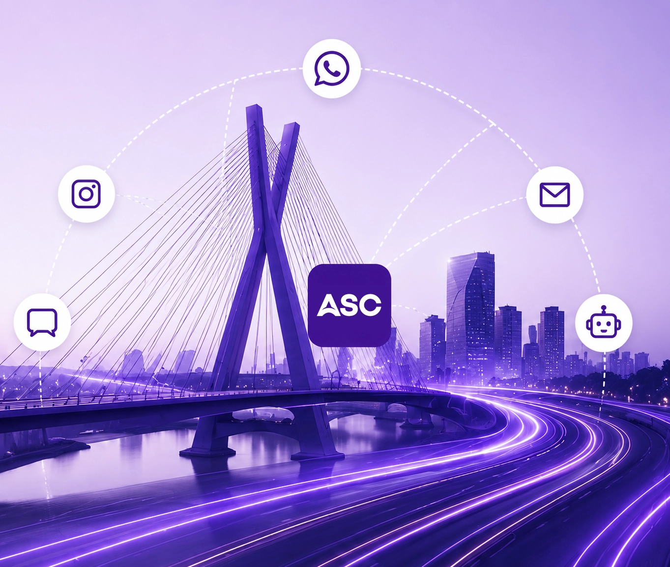 Ponte conectando canais digitais, automação e atendimento pela ASC